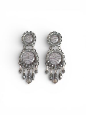 Silvery grey animal print chandeliers