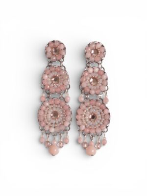 Rose quartz crystal chandeliers