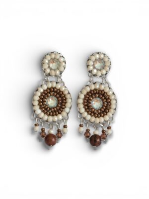 Beige and brown crystal chandeliers