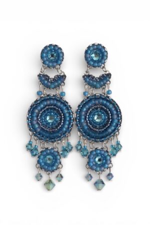 Sea blue crystal heart chandeliers