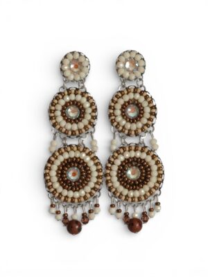 3-Tier Beige and brown crystal chandeliers