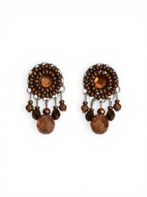 Bronze crystal dangle studs