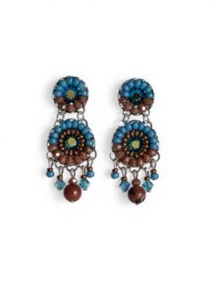 Brown and teal blue crystal chandeliers