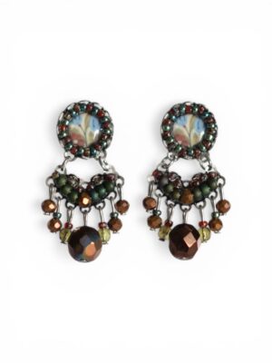 Bronze/brown and earthy green heart chandeliers