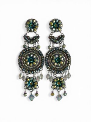 Metallic green heart crystal chandeliers