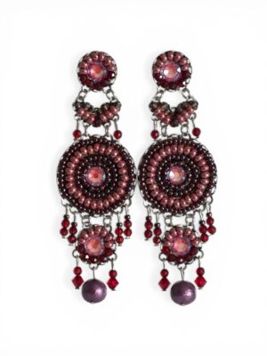 Burgundy crystal heart chandeliers