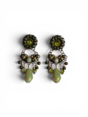 Olive green crystal heart chandeliers