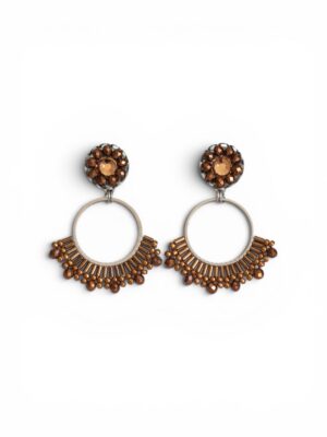 Bronze/ Brown beaded hoops (S)