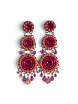3-Tier Pink and orange crystal chandeliers