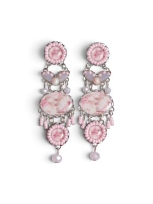 Soft pink print oval heart chandeliers