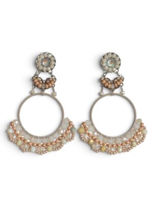 Natural beaded hoops XL
