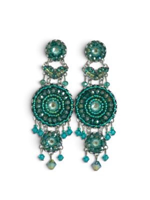 Turquoise green crystal heart chandeliers
