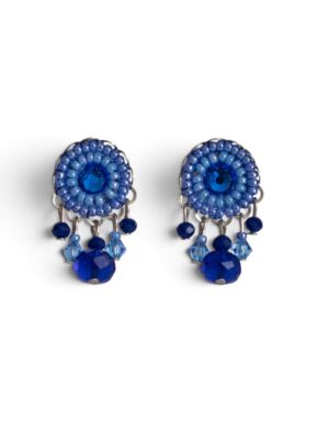 Shades-of-blue dangle studs