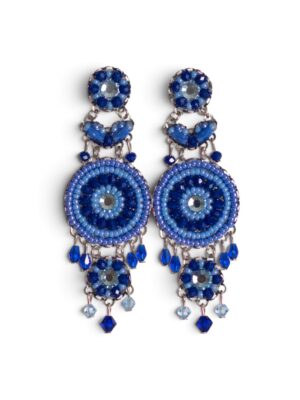 Shades-of-blue crystal heart chandeliers